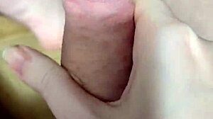 POV masturbation featuring big cock and feet in sunny solo session.