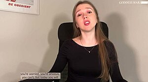 goddess humiliates with ruined orgasm and cum eating