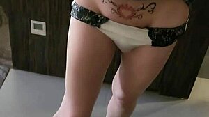 Flirting in front of the mirror with shemale ladyboy