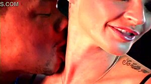 couple introduction with tattooed milf in interview