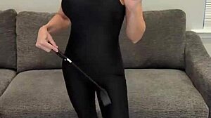 Detailed Look at Black Bodysuit Paired with Black Hunter Boots