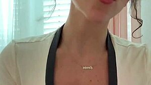 Girlfriend moans softly during dirty ASMR handjob for boyfriend