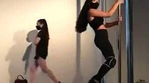 sexy doctor undresses dancing on the pole at hospital