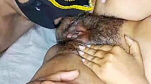 licking hot desi indian bhabhi's hairy pussy wildly!