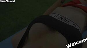 omg what a puffy pussy on skinny babe and what a butt plus perfect hooters amazing