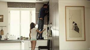 Kerry Cherry Rides in Kitchen Fuck with Blowjob.