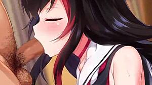 Ookami Mio Hololive Vtuber Gives Sloppy Blowjob