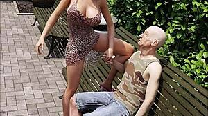 the park adventure with heels and dress