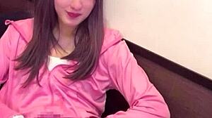 asian shemale masturbates while crossdressing!