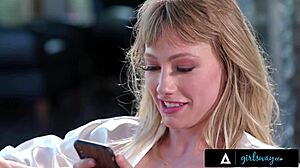 thirsty housewife fucks delivery girl everywhere in house