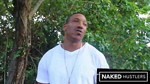 Gorgeous babe Esmi Lee sucks cock in public Miami trap