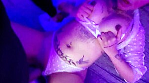 Cute alt teen 18+ fucks lucky guy, mouth filled with cum