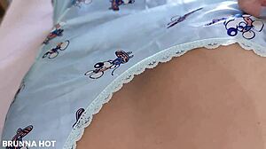 Girlfriend wakes with horniness touches herself to orgasm in bedroom