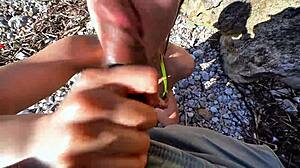 risky doggystyle with best friend on beach