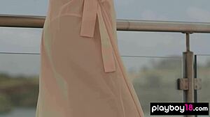 Confident Ukrainian Teen 18+ Kate Chromia Poses And Strips On Balcony