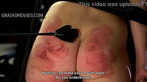 hot blonde babe helpless against riding crop