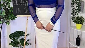 the hot milf teacher shows what the clitoris is all about.