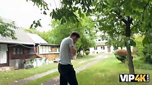 Village girl's excited pussy flash to stranger