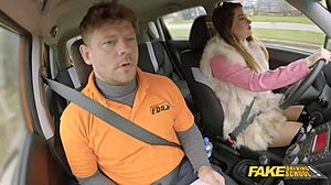 Student Gia Rides Big Cock Happy Driving Instructor