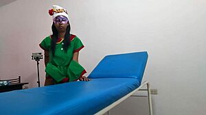 dressed as goblin in massage parlor, waiting for boyfriend's sex