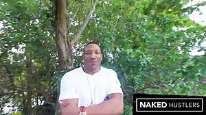 Gorgeous babe Esmi Lee sucks cock in public Miami trap