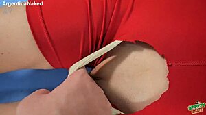 omg what a puffy pussy on skinny babe and what a butt plus perfect hooters amazing