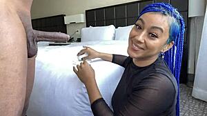 Sloppy blowjob ends with cum facial!