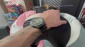 Big bubble butt takes rough anal fucking with massive cock stretching her tight pussy to orgasm