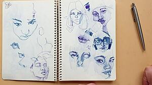 Quick sketch of doggy-style foot fetish in sketchbook