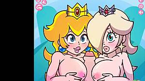 Watch Peach and Rosalina have double fun with POV and facial!