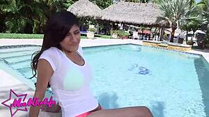 Mia Khalifa Takes First Creampie in Pussy