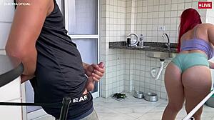 brazilian latina shakes ass while cleaning, drives me crazy