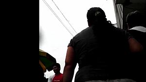 Peruvian woman enjoys her shopping trip