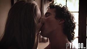 Lena Paul's intriguing sloppy seconds with cumshot on her tits