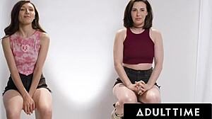 Petite Maya Woulfe rubs pussies with Casey Calvert to orgasm