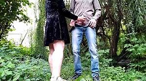 bent over mother in law gets fucked doggystyle in the park outdoors