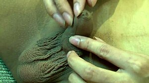 Asian Ladyboy Fingers Ass and Yanks Tranny Dick!