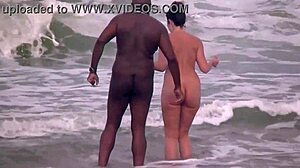 Nude Beach Wife Takes Big Black Cock Creampie While Husband Watches in Interracial Group Action