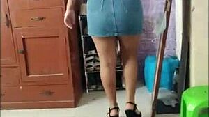 Sol, The Beautiful Latina Virgin, Teases In Miniskirts And Heels