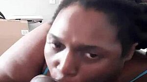 Sloppy blowjob leads to cum in mouth swallow