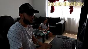 My stepdaughter seduces me for huge cock 😈 - melany lopez