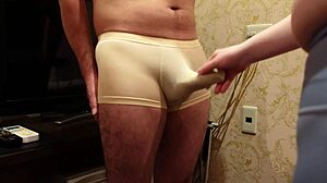 Femdom Bitch Roughly Rubs Glans Until Cumshot