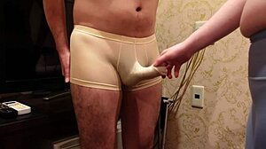 Femdom Bitch Roughly Rubs Glans Until Cumshot