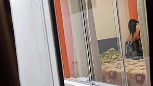 Beautiful Mexican Nurse Miranda Rides Lover Without Closing Window