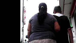 Peruvian woman enjoys her shopping trip
