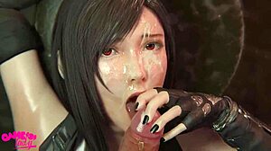 Cute Tifa's Raw Blowjob Licking Fantasy Cock