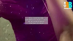 baiano producer films endowed black guy fucking married woman in public square while cuckold watches orgasm through sheer clothes