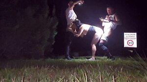 I met two fans at the club, got all wet, and let them fuck me right there on the street.