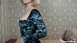 Babe with perfect boobs blowjob big dick and cum on tits