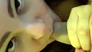 Girl Loves Daddy's Dick with Blowjob and Gagging!